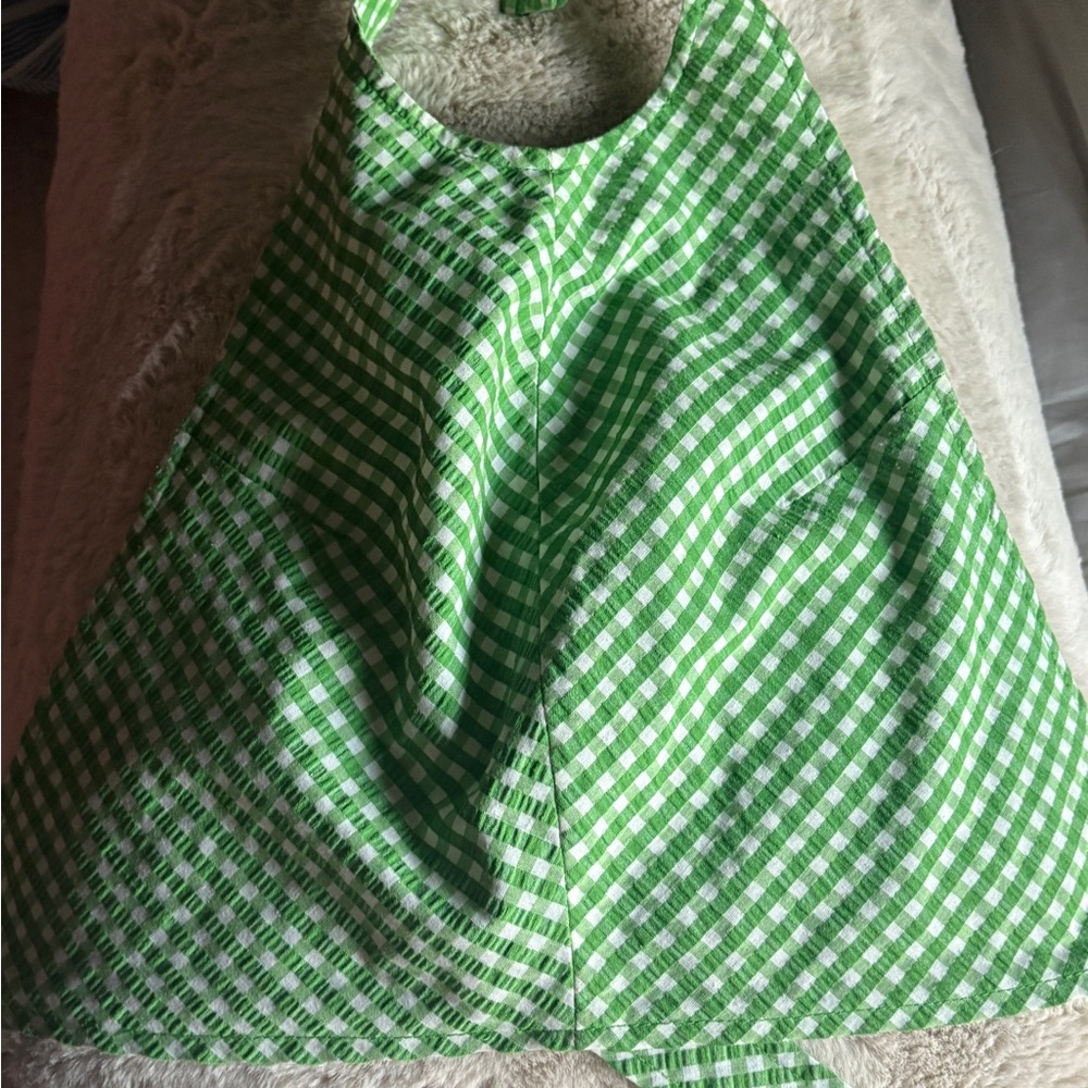 Green Checkered Tote Bag